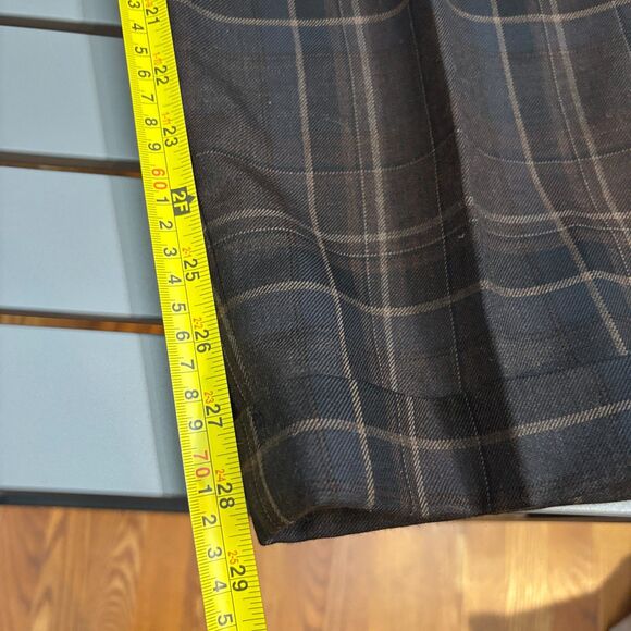 Lauren Ralph Lauren 2 Piece Shirt & Pants Womens M/8 Brown Plaid Wool Button Up - Picture 15 of 16